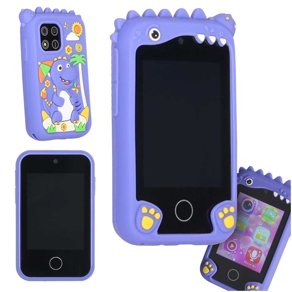 Smartphone-for-kids-with-camera-8GB-memory-card-blue-dinosaur-187952 Dječji pametni telefon s kamerom, memorijska kartica od 8 GB, ljubičasti dinosaur
