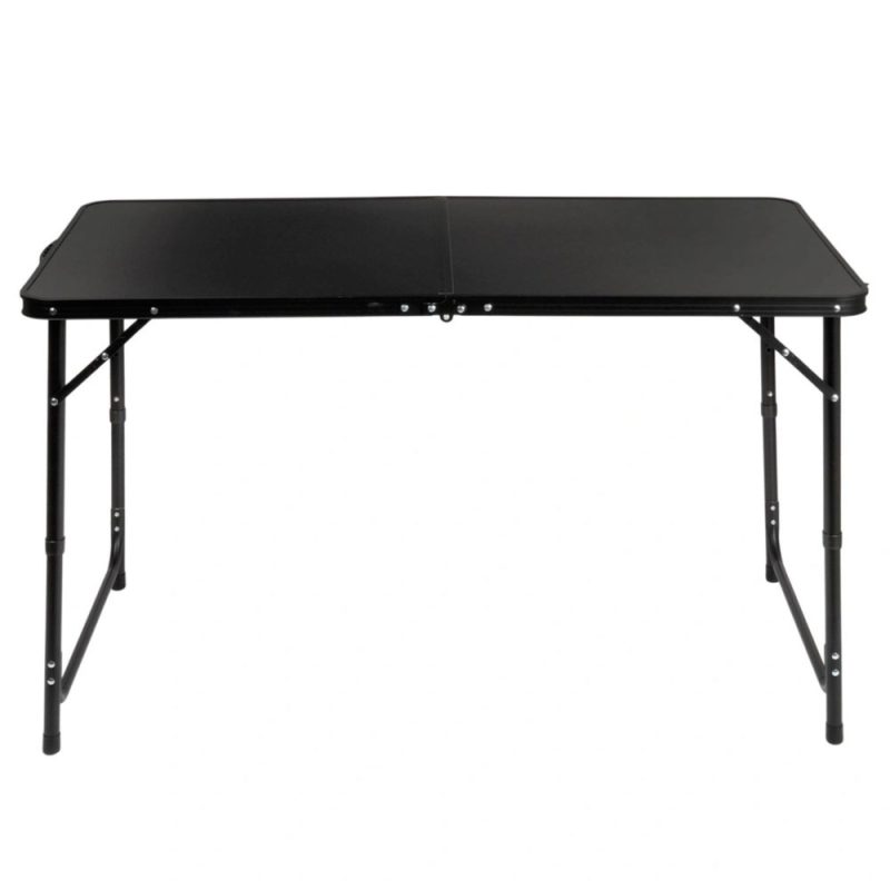 Set kamperskog namještaja, sklopivi stol, 4 stolice, crni
