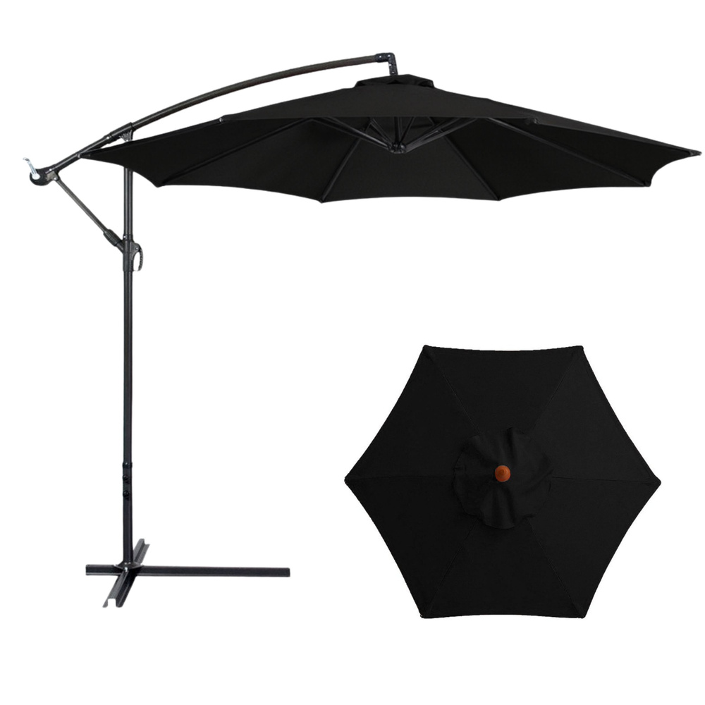 eng_pl_Side-Garden-Umbrella-with-Adjustable-Tilt-Cover-350-x-250cm-Black-26727_2 (1) Bočni vrtni suncobran s podesivim nagibom 350 x 250 cm crni