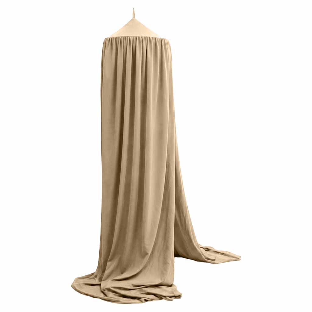 Baby-canopy-over-crib-curtain-tent-tipi-hanging-beige-188732 Viseći bež šator/baldahin za dječji krevetić (tipi stil)