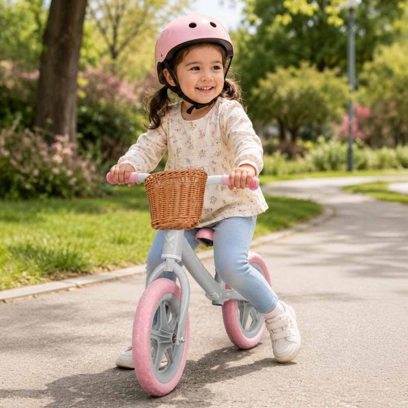 KX2798_1127793 Trike Fix bicikl za ravnotežu s košarom – ružičasti