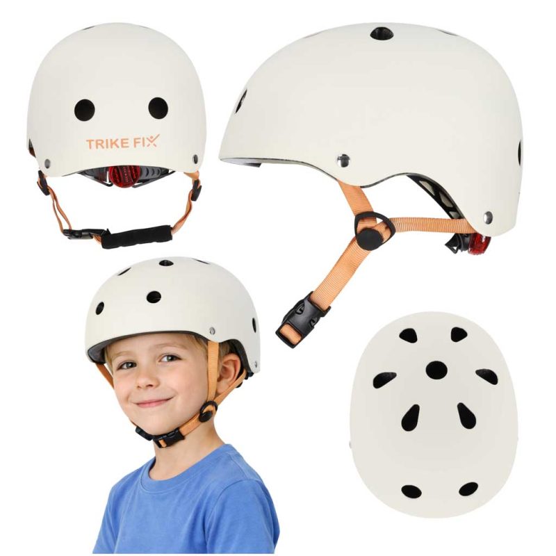 KX2814_5126667 Dječja podesiva biciklistička kaciga Trike Fix, LED, veličina S, 48-54 cm, bež