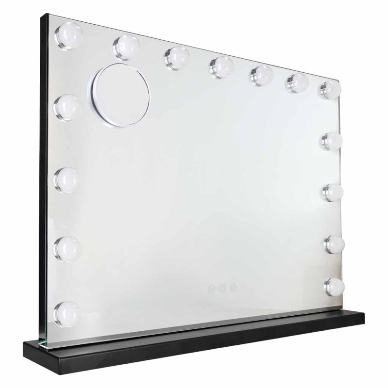 LED ogledalo za šminkanje s 15 žaruljica, kozmetičko, s uvećanjem 10x i podešavanjem svjetline