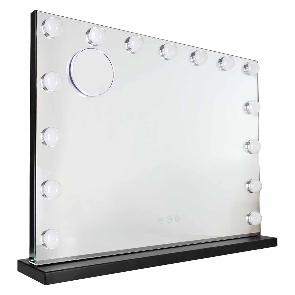 LED ogledalo za šminkanje s 15 žaruljica, kozmetičko, s uvećanjem 10x i podešavanjem svjetline