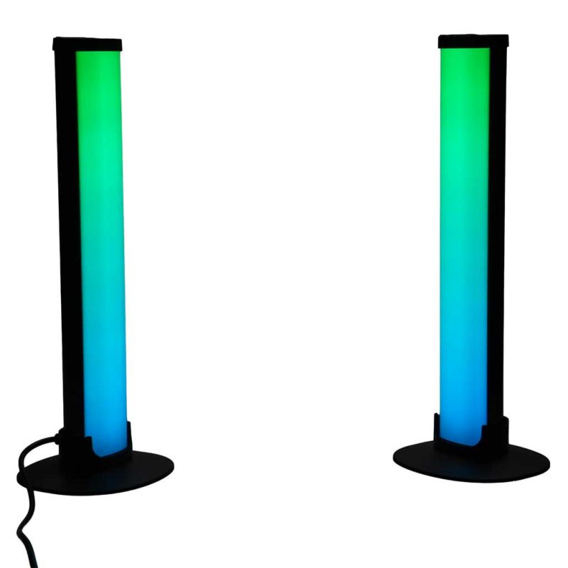 RGB LED stolna lampa za igranje u obliku stupa s daljinskim upravljačem, set od 2 komada