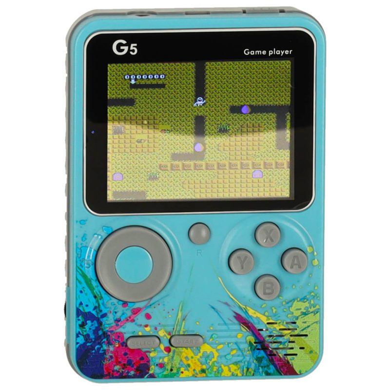 Retro-blue-mini-portable-games-console-162049 Prijenosna mini retro elektronička igraća konzola s 500 igara, plava
