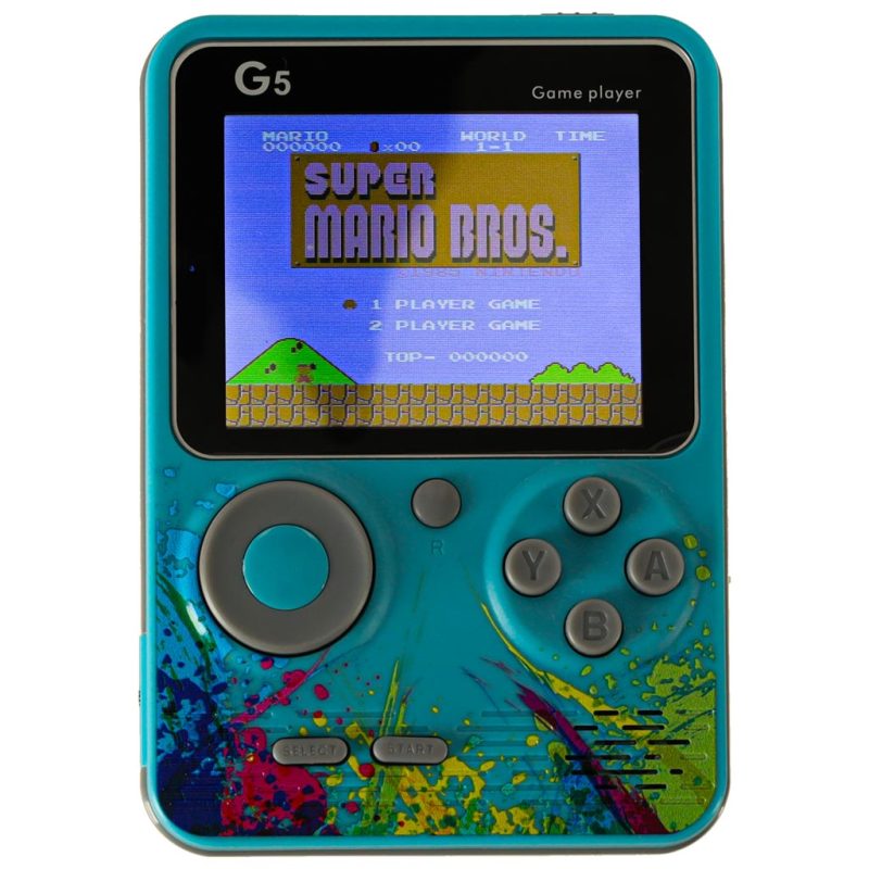 Retro-blue-mini-portable-games-console-162052 Prijenosna mini retro elektronička igraća konzola s 500 igara, plava