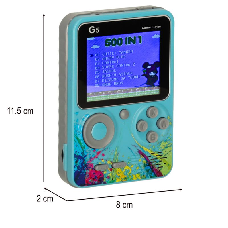 Retro-blue-mini-portable-games-console-162053 Prijenosna mini retro elektronička igraća konzola s 500 igara, plava