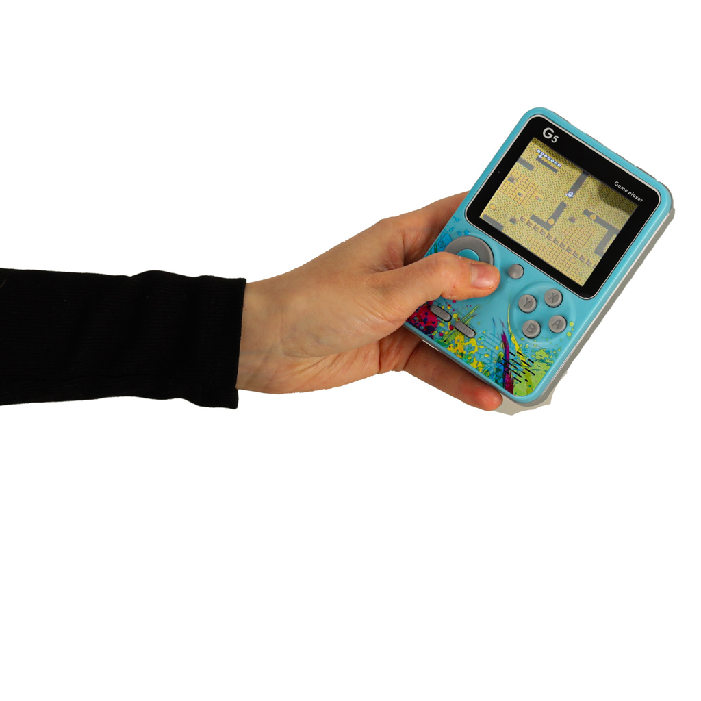 Retro-blue-mini-portable-games-console-162635 Prijenosna mini retro elektronička igraća konzola s 500 igara, plava