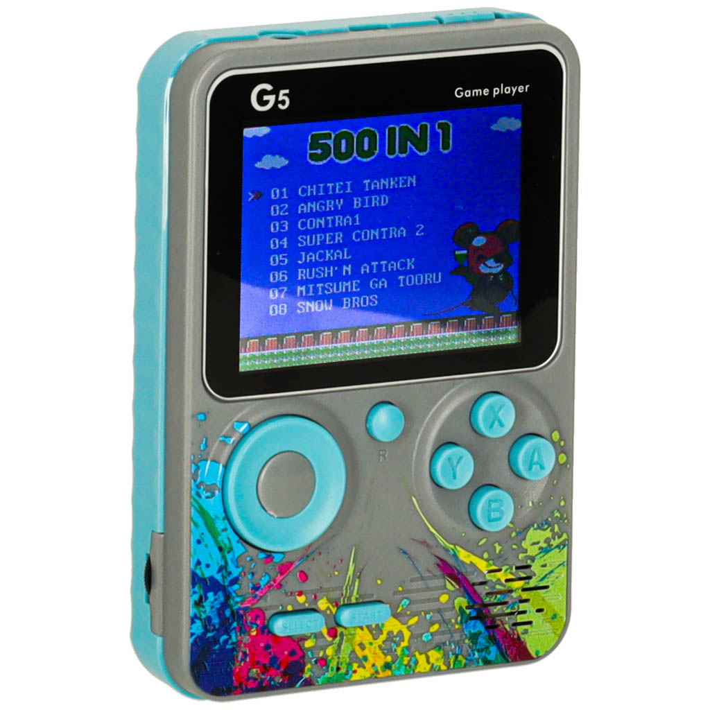 Prijenosna mini retro elektronička igraća konzola s 500 igara, siva