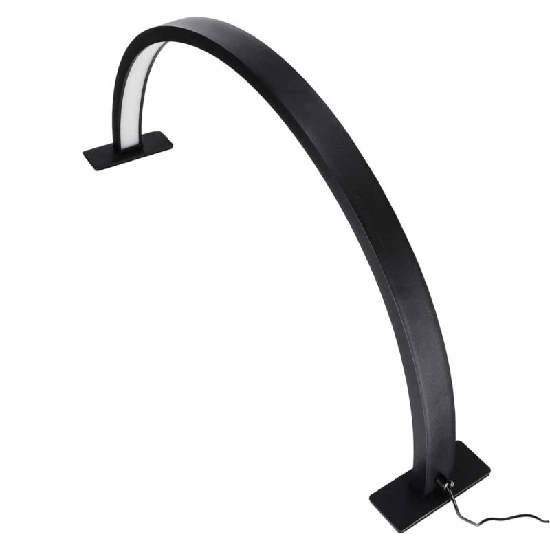 Zakrivljena LED stolna lampa za manikuru, 3 boje, crna