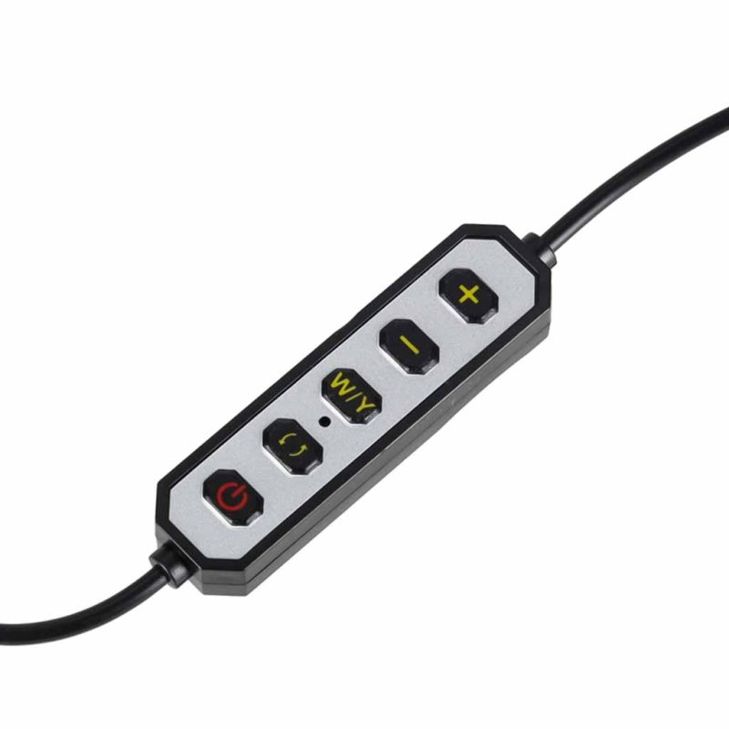 Zakrivljena LED stolna lampa za manikuru, 3 boje, crna