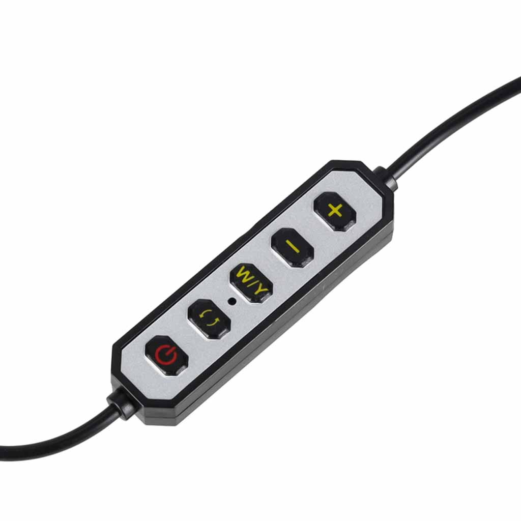 Zakrivljena LED stolna lampa za manikuru, 3 boje, crna