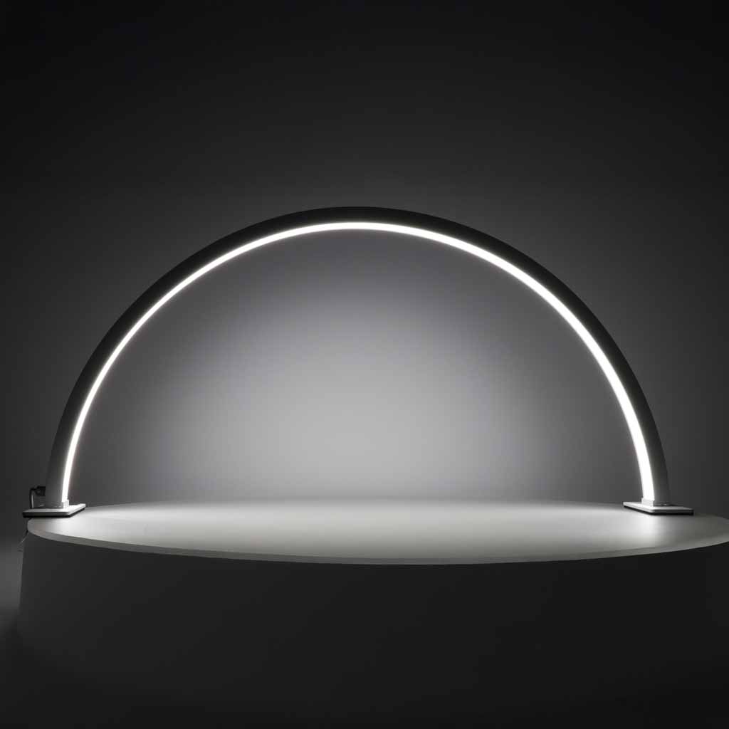 Zakrivljena LED stolna lampa za manikuru, 3 boje, bijela