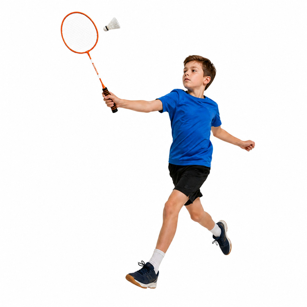 eng_pl_Badminton-Set-3-Rackets-Shuttlecocks-Orange-Case-31924_3 Set za badminton: reketi, 3 loptice i navlaka – narančasti