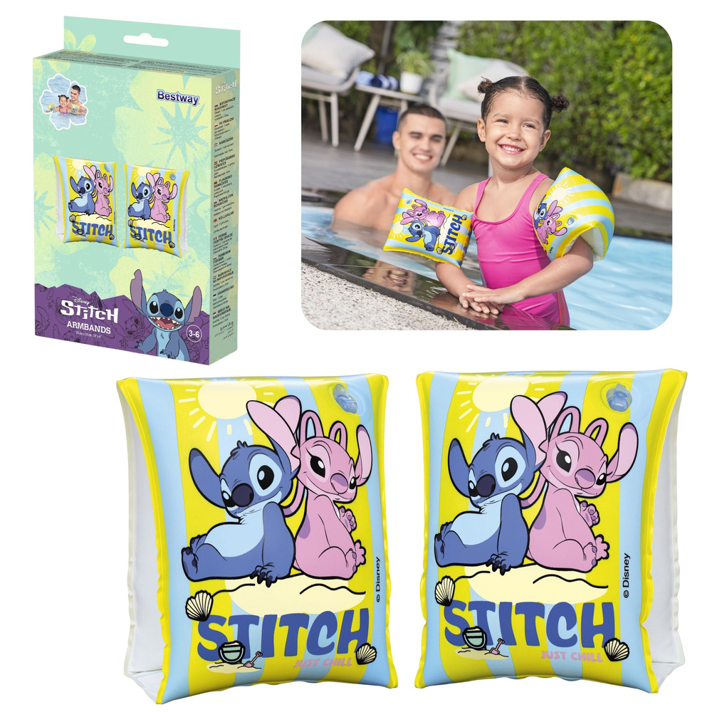 eng_pl_Childrens-Swimming-Armbands-Yellow-Disney-Stitch-Bestway-9104S-29428_1 Dječji leptirići za plivanje Disney Stitch, žuti, Bestway 9104S