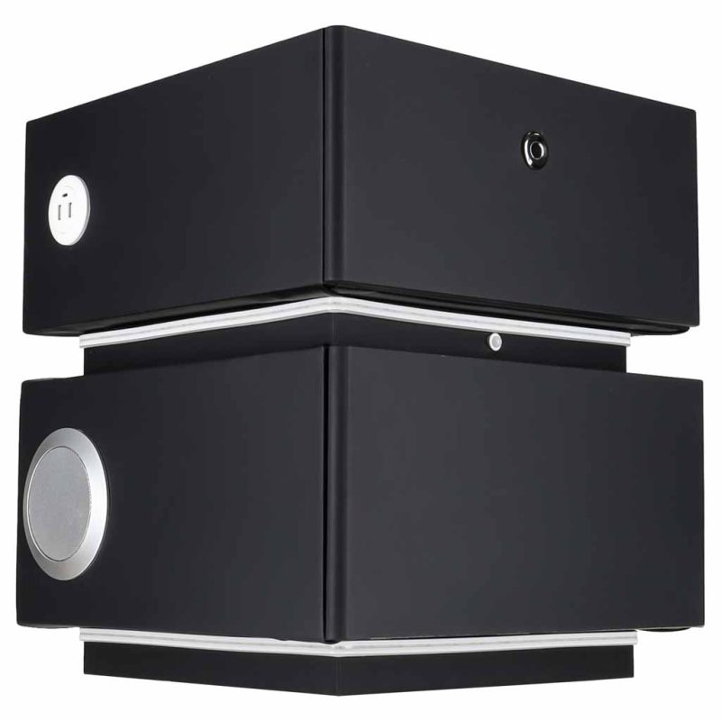 Bedside-cabinet-hanging-with-drawers-LED-lighting-a-USB-charging-port-and-a-Bluetooth-speaker-black-190655 (1) Pametni noćni ormarić s bravom na otisak prsta i bežičnim punjenjem – crni