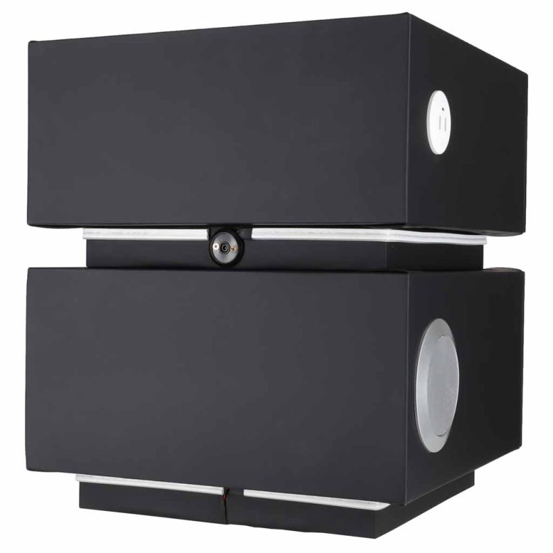 Bedside-cabinet-hanging-with-drawers-LED-lighting-a-USB-charging-port-and-a-Bluetooth-speaker-black-190659 Pametni noćni ormarić s bravom na otisak prsta i bežičnim punjenjem – crni
