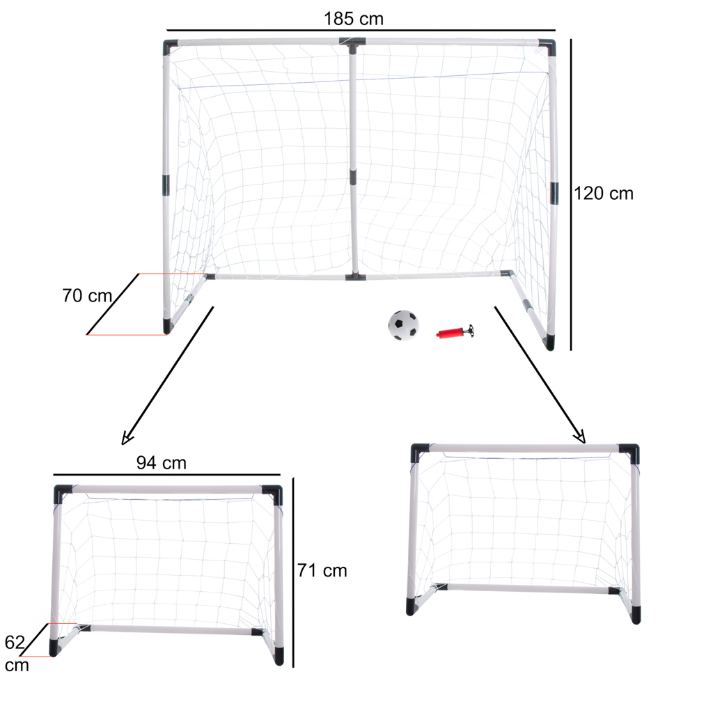 Children-s-soccer-goal-2-in-1-185x120x70cm-134073 Dječji nogometni gol 2 u 1 185 x 120 x 70 cm