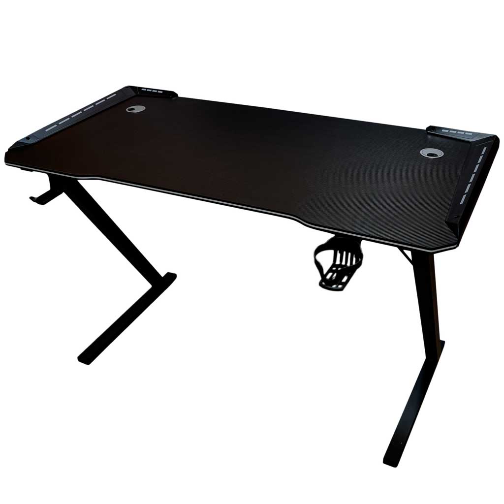 Gaming stol s RGB LED rasvjetom i nosačima za računalo, 120 x 60 cm