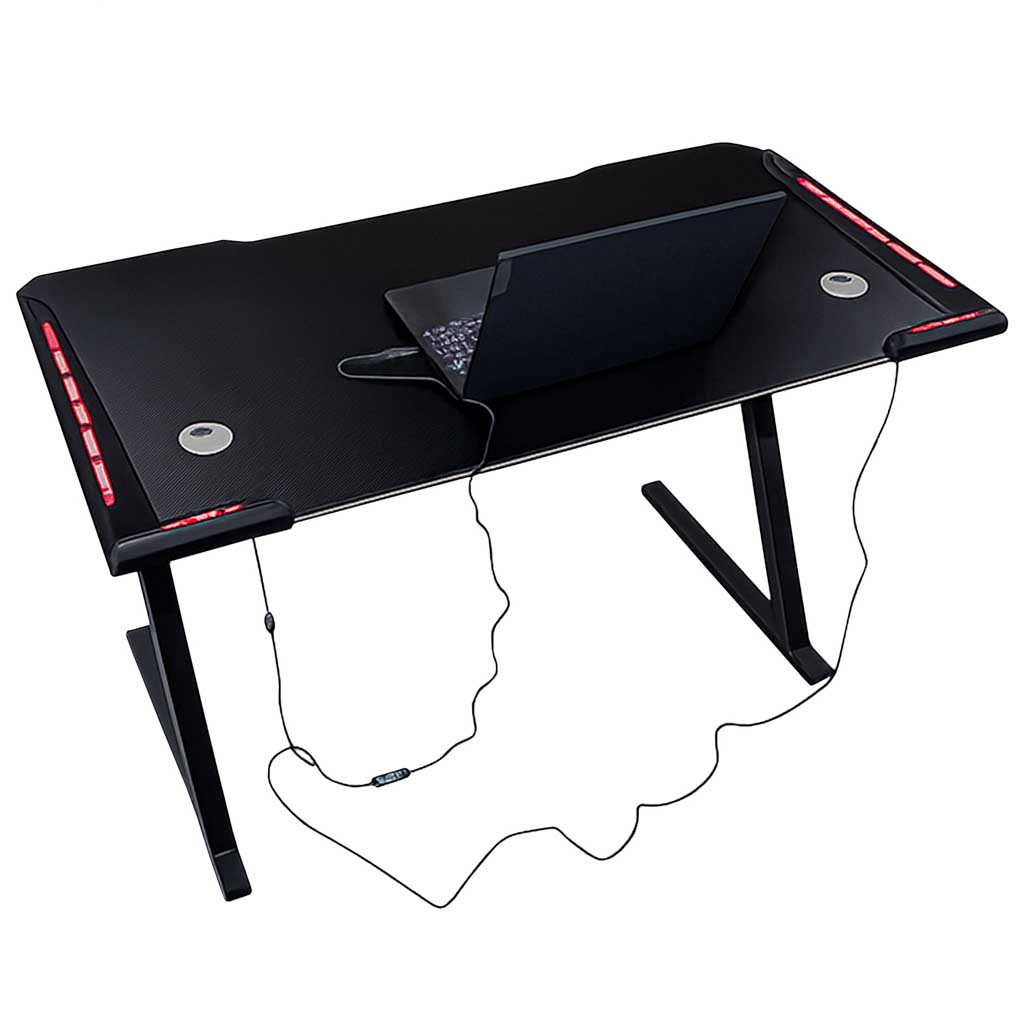 Gaming stol s RGB LED rasvjetom i nosačima za računalo, 120 x 60 cm
