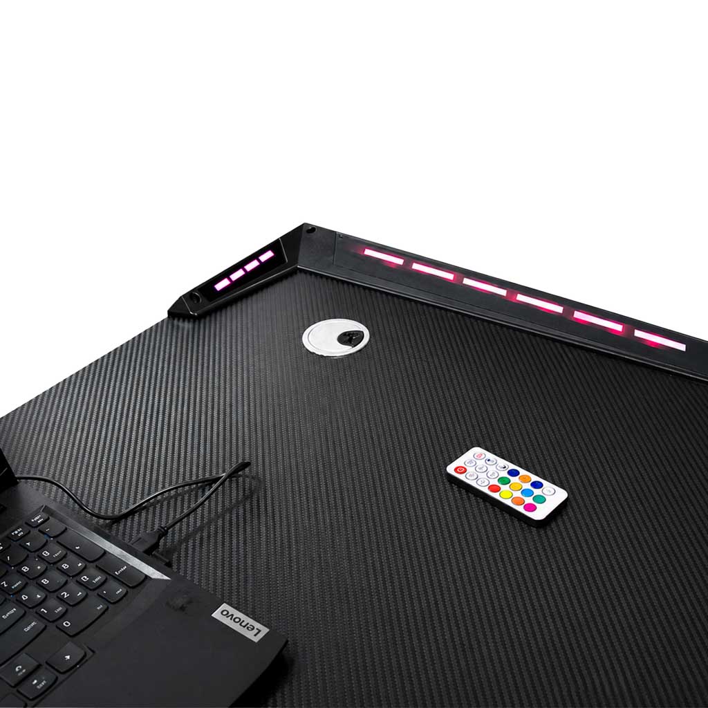 Gaming stol s RGB LED rasvjetom i nosačima za računalo, 120 x 60 cm
