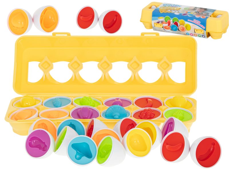 Puzzle-egg-blocks-12-pcs-extruded-Montessori-fruits-and-vegetables-90790 Edukativna jaja puzzle sorter voće 12 kom