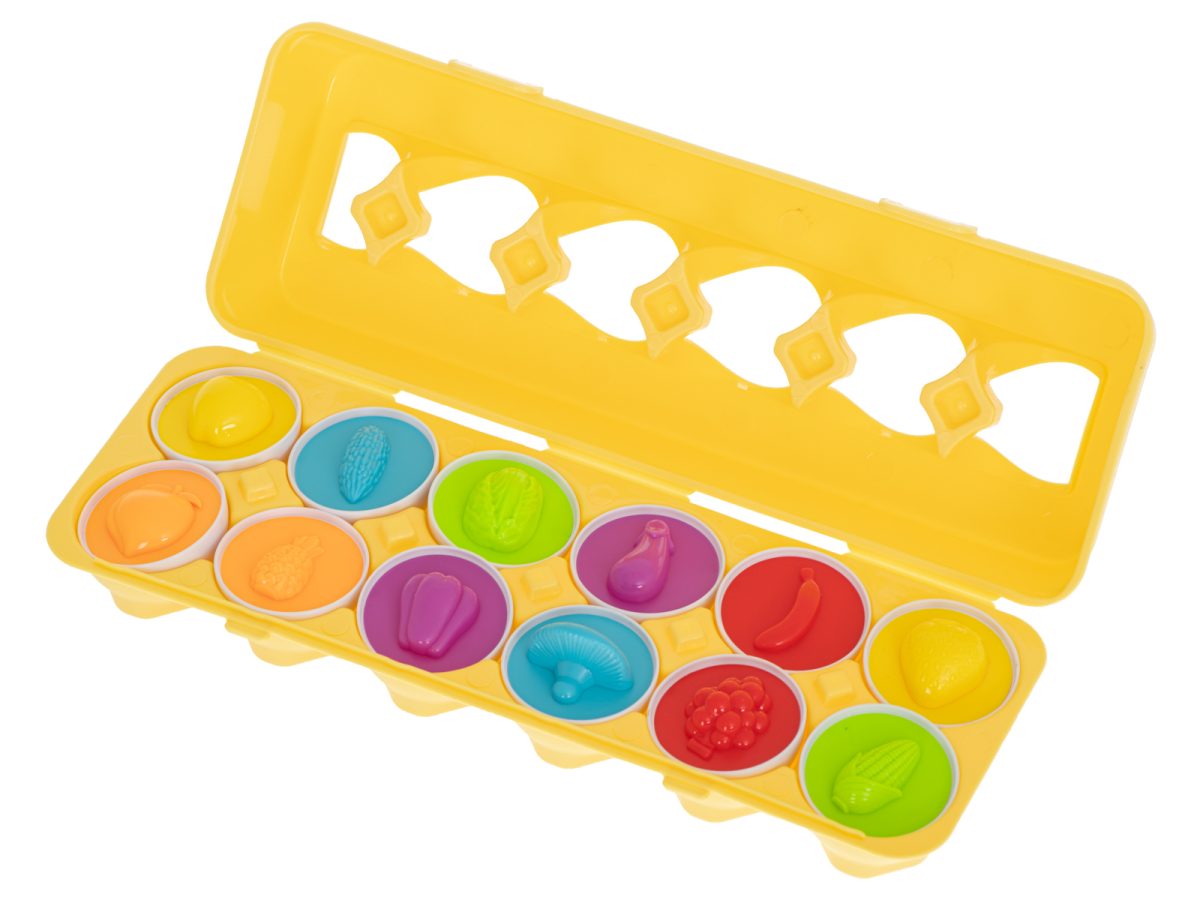 Puzzle-egg-blocks-12-pcs-extruded-Montessori-fruits-and-vegetables-90793 Edukativna jaja puzzle sorter voće 12 kom