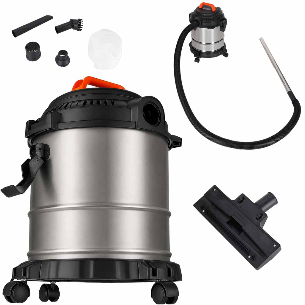 Usisavač za mokro i suho usisavanje, 20 l, 22 000 Pa, 2000 W, funkcija puhanja, HEPA filtar, pogodan za kamin i radionice