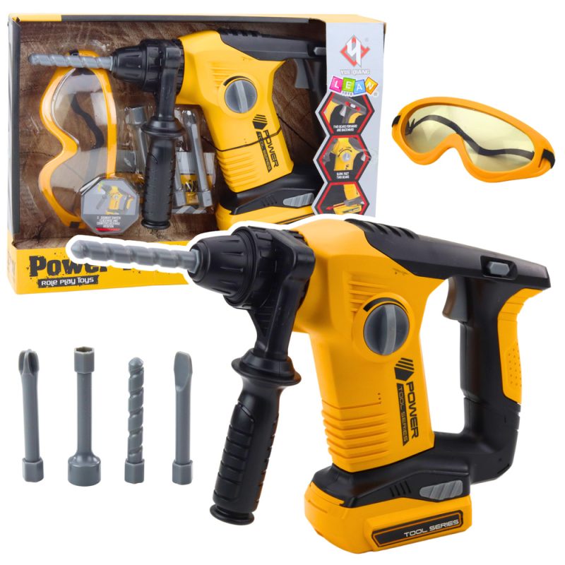 eng_pl_Childrens-Impact-Hammer-Drill-4-Interchangeable-Bits-Glasses-Yellow-24309_1 Dječja udarna bušilica sa 4 zamjenjiva nastavka i zaštitnim naočalama – žuta