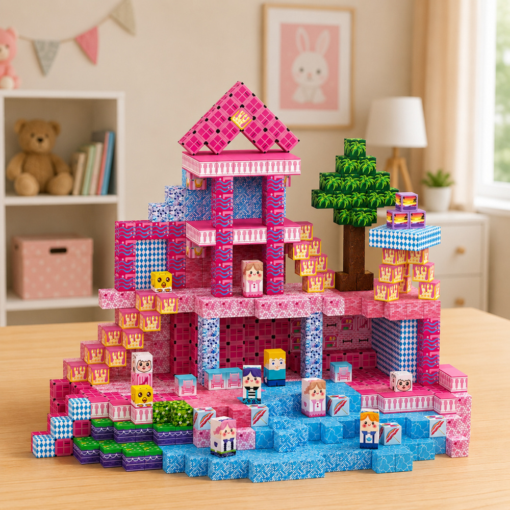 eng_pl_Magnetic-Blocks-Pixels-Cubes-Dice-Pixel-World-Pink-100-pcs-32073_3 Magnetske kocke Pixels – ružičaste, 100 kom