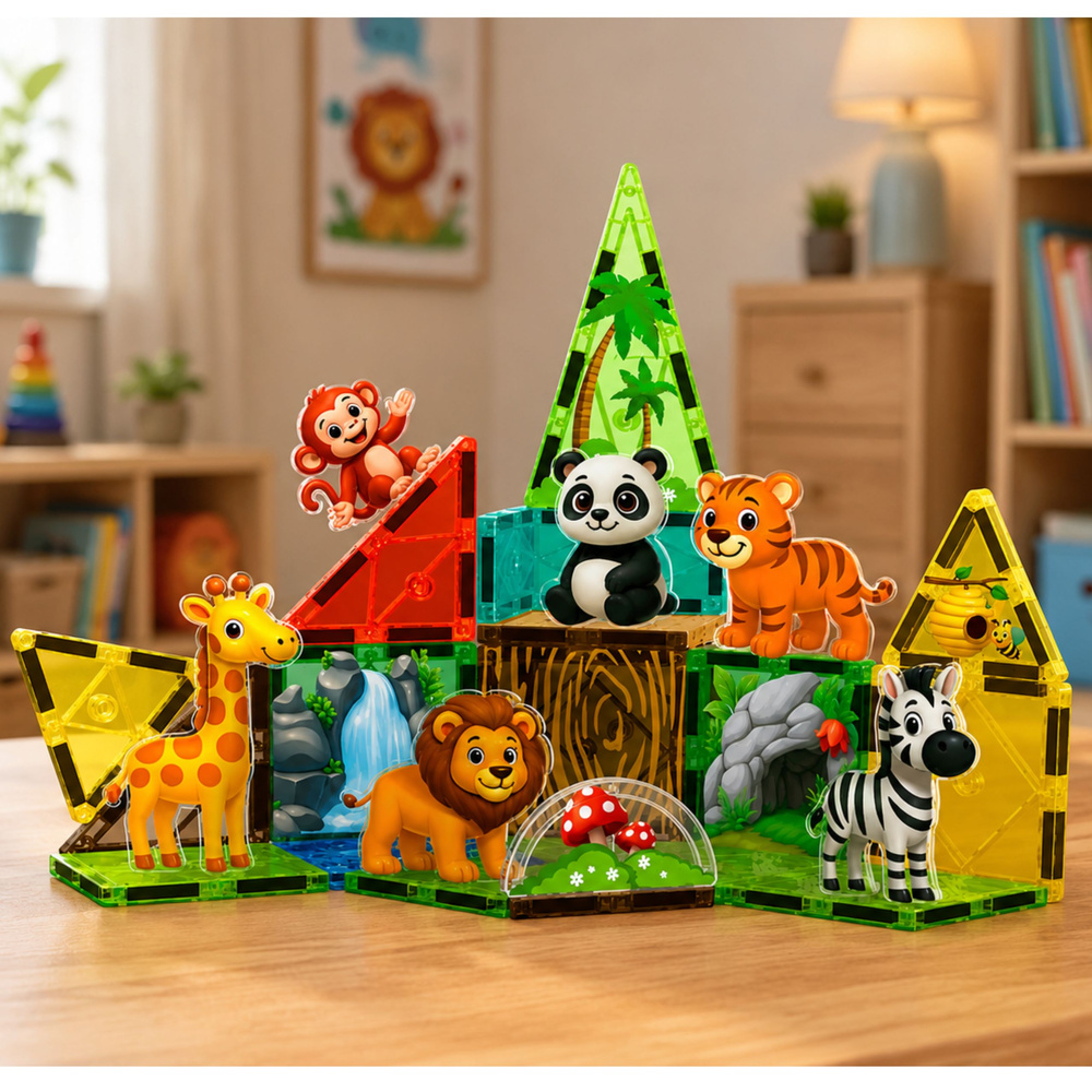 eng_pl_Magnetic-Construction-Blocks-Wild-Animals-Jungle-ZOO-27-pcs-32049_3 Magnetski građevni blokovi – divlje životinje (džungla/ZOO), 27 kom