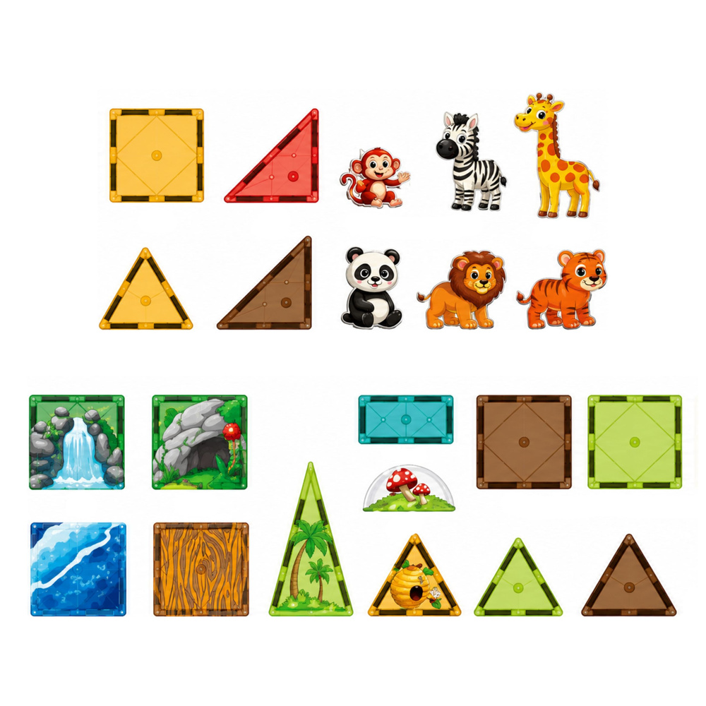 eng_pl_Magnetic-Construction-Blocks-Wild-Animals-Jungle-ZOO-27-pcs-32049_4 Magnetski građevni blokovi – divlje životinje (džungla/ZOO), 27 kom