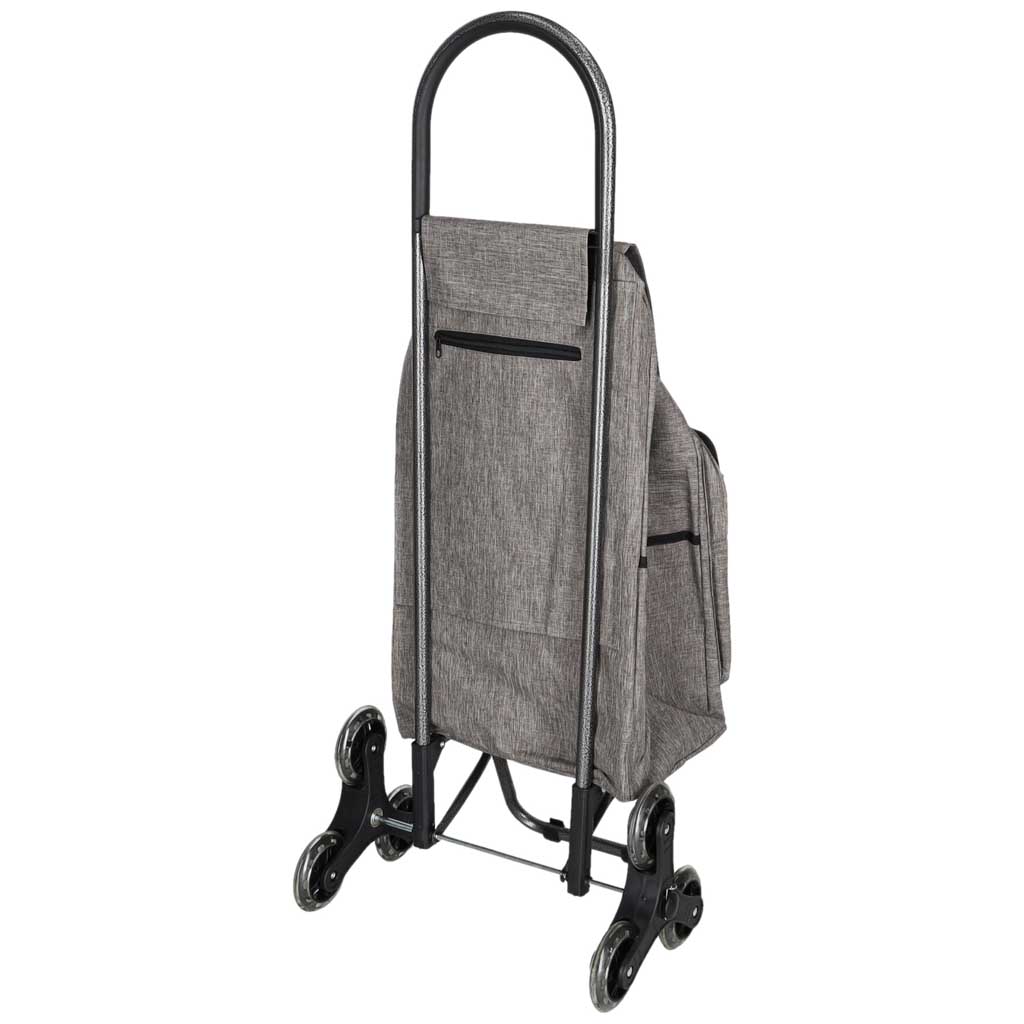 6-Wheel-Shopping-Trolley-with-Insulated-Pocket-95-cm-Gray-192349 Kolica za kupovinu sa 6 kotača i izoliranim džepom, 95 cm, siva