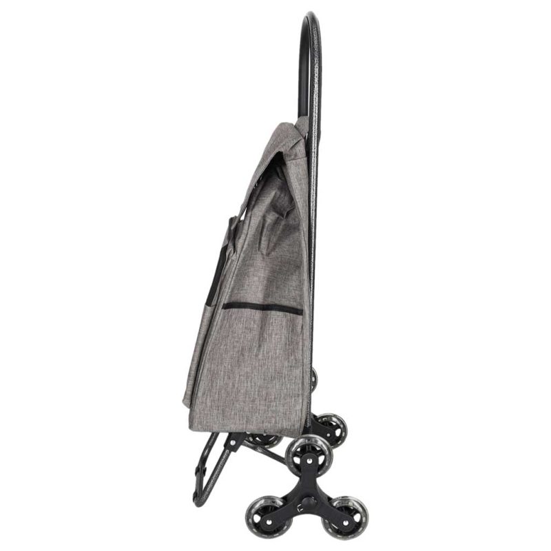 6-Wheel-Shopping-Trolley-with-Insulated-Pocket-95-cm-Gray-192350 Kolica za kupovinu sa 6 kotača i izoliranim džepom, 95 cm, siva