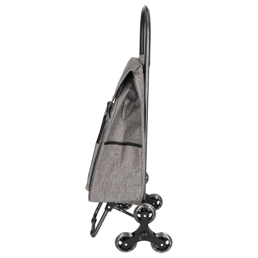 6-Wheel-Shopping-Trolley-with-Insulated-Pocket-95-cm-Gray-192350 Kolica za kupovinu sa 6 kotača i izoliranim džepom, 95 cm, siva