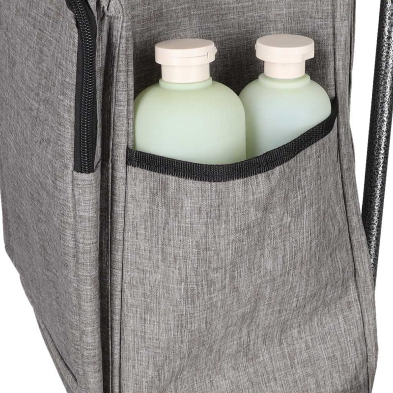 6-Wheel-Shopping-Trolley-with-Insulated-Pocket-95-cm-Gray-192437 Kolica za kupovinu sa 6 kotača i izoliranim džepom, 95 cm, siva