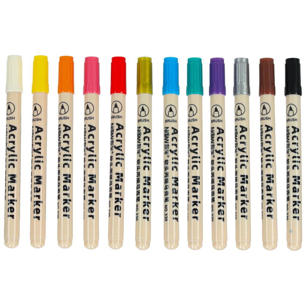 Acrylic-fabric-markers-stone-marker-pens-DIY-waterproof-markers-12-pcs-167925 Akrilni markeri za tkaninu, markeri za kamen, vodootporni markeri "uradi sam" 12 kom.