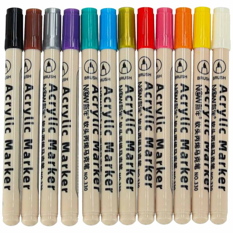 Acrylic-fabric-markers-stone-marker-pens-DIY-waterproof-markers-12-pcs-167927 Akrilni markeri za tkaninu, markeri za kamen, vodootporni markeri "uradi sam" 12 kom.