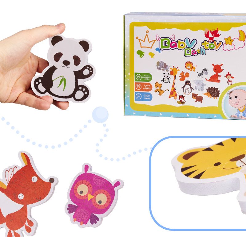 Bath-toy-foam-animals-99199 Pjenaste naljepnice za kupanje s motivom životinja za djecu – 18 kom