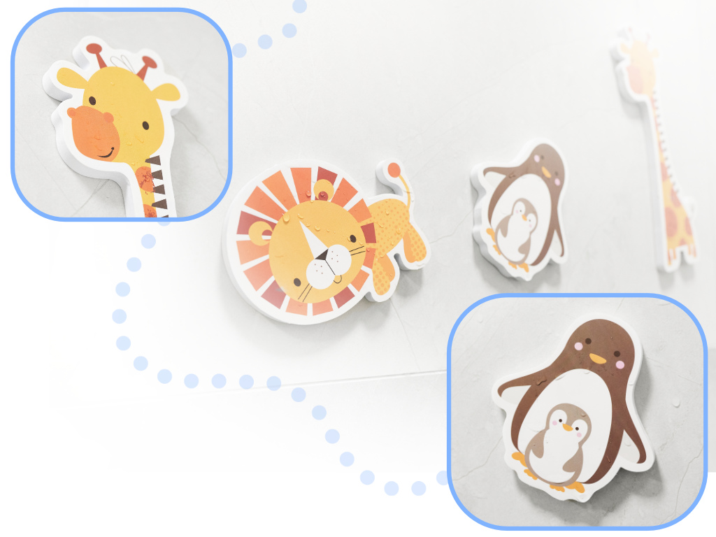 Bath-toy-foam-animals-99244 Pjenaste naljepnice za kupanje s motivom životinja za djecu – 18 kom