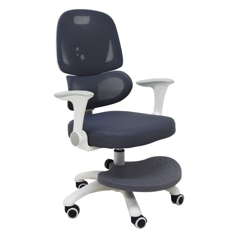 Children-s-desk-chair-ergonomic-swivel-adjustable-grey-191027 Ergonomska dječja stolica, okretna i podesiva, siva