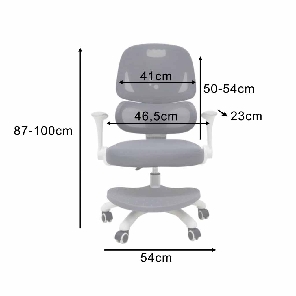 Children-s-desk-chair-ergonomic-swivel-adjustable-grey-192101 Ergonomska dječja stolica, okretna i podesiva, siva