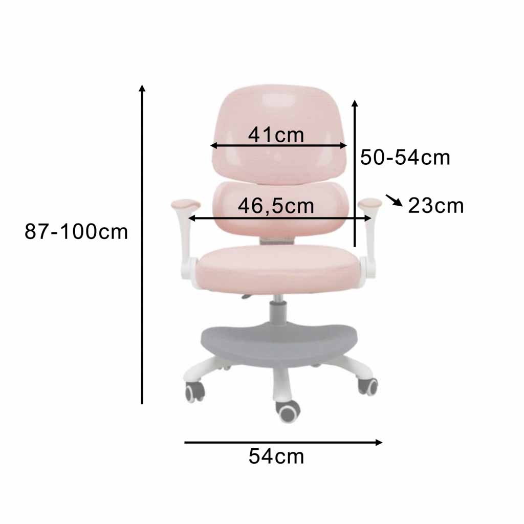 Children-s-desk-chair-ergonomic-swivel-adjustable-pink-192100 Ergonomska dječja stolica, okretna i podesiva, ružičasta