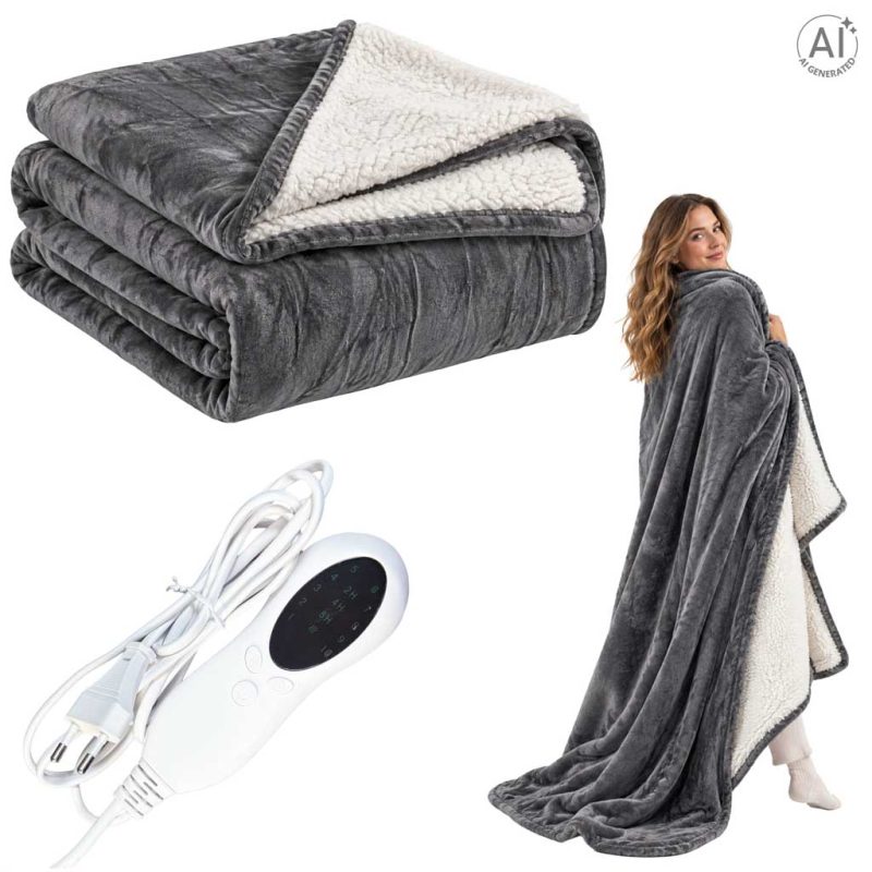 Electric-heated-blanket-180x210cm-150W-10-levels-timer-heating-mat-192392 Električni grijaći pokrivač 180 x 210 cm, 150 W, 10 razina grijanja, timer