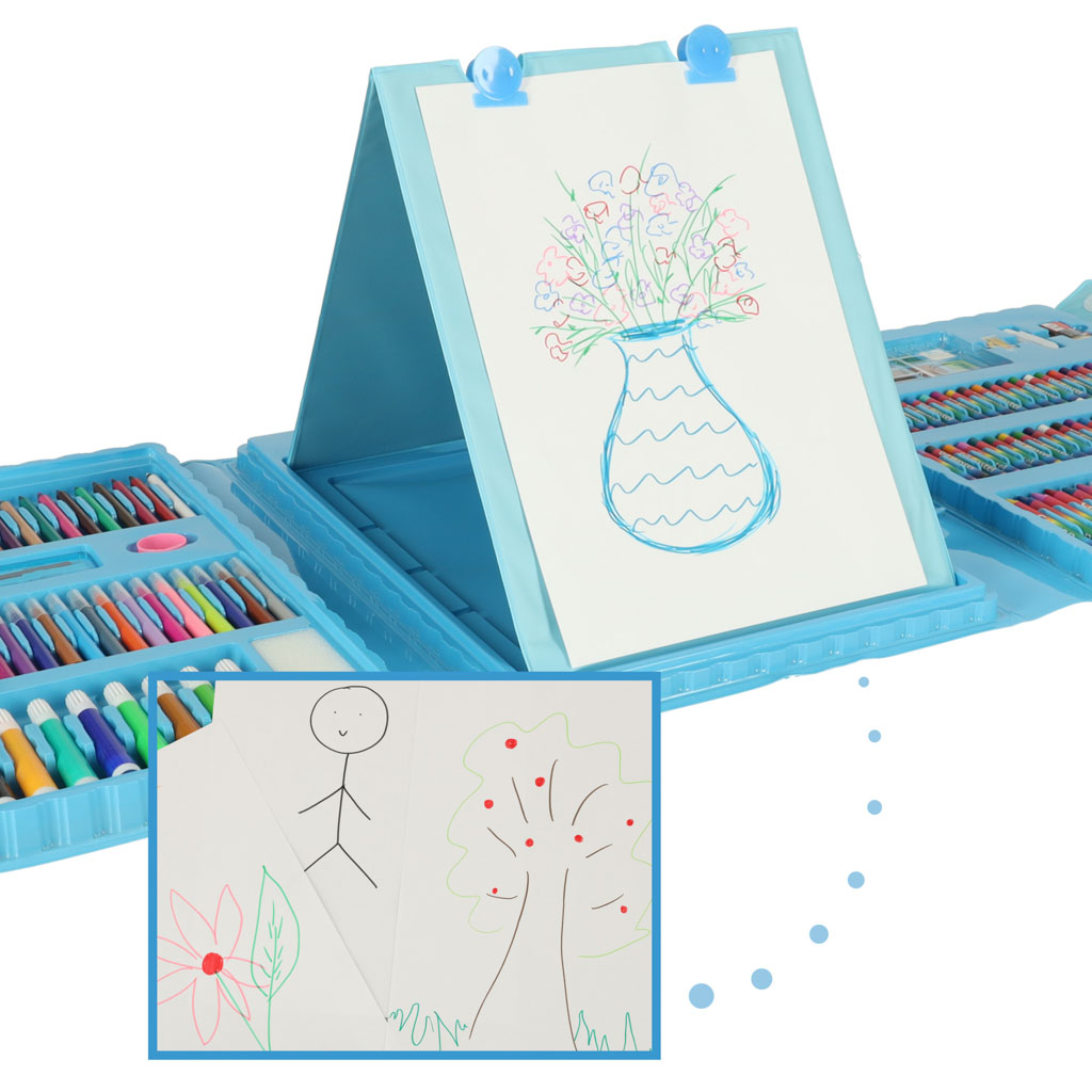 Paint-art-set-in-a-suitcase-208-items-crayons-pastels-markers-markers-pens-paints-ruler-blue-141172 Umjetnički set s 208 dijelova u kovčegu – plavi