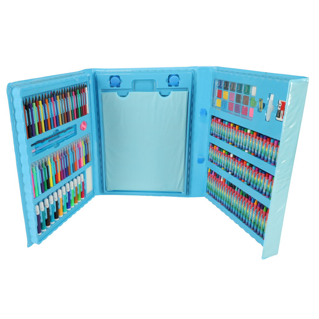 Paint-art-set-in-a-suitcase-208-items-crayons-pastels-markers-markers-pens-paints-ruler-blue-141173 Umjetnički set s 208 dijelova u kovčegu – plavi