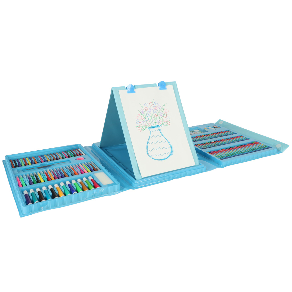 Paint-art-set-in-a-suitcase-208-items-crayons-pastels-markers-markers-pens-paints-ruler-blue-141174 Umjetnički set s 208 dijelova u kovčegu – plavi
