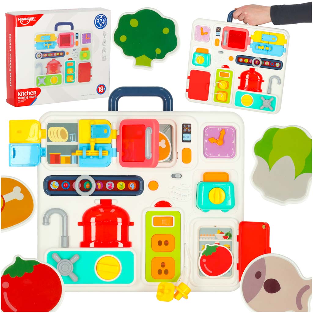 Sensory-manipulation-board-montessori-kitchen-clock-light-sound-171297 Montessori senzorička ploča za manipulaciju – kuhinja, sat, svjetlo i zvuk
