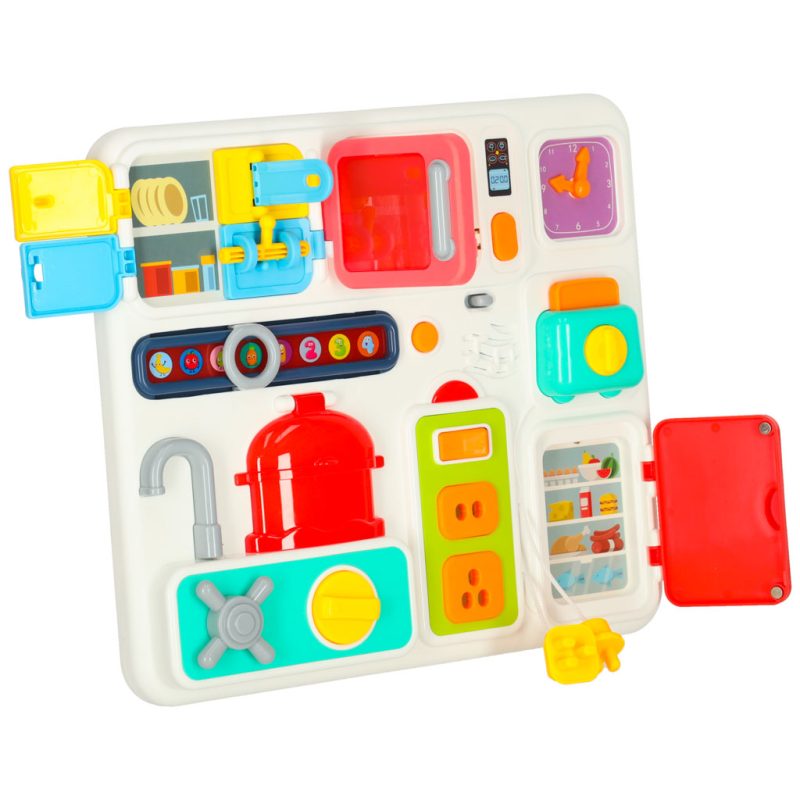 Sensory-manipulation-board-montessori-kitchen-clock-light-sound-171299 Montessori senzorička ploča za manipulaciju – kuhinja, sat, svjetlo i zvuk
